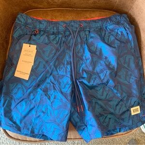 Scotch & Soda Blue Swim Trunks Quick-Drying Relaxed Fit